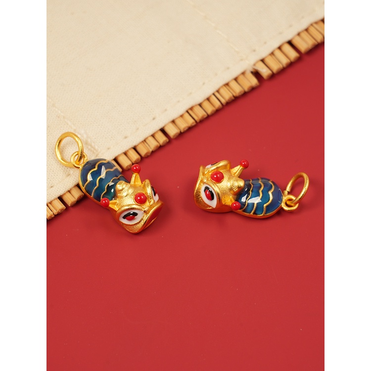 Phụ Kiện Hạt Xỏ Giày Hình Đầu Hổ Màu Vàng Cát diy