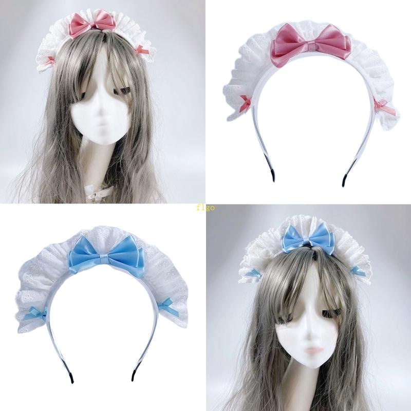 Cài Tóc Hình Nơ Ren Xếp Ly Dễ Thương Dùng Hóa Trang Tiệc Halloween