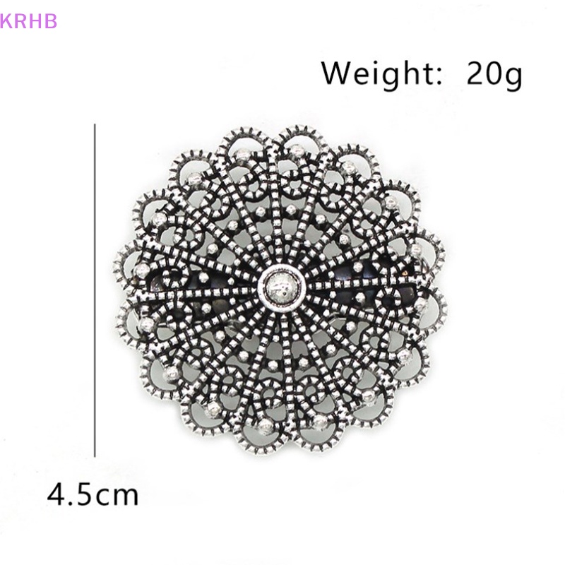 Ghim Cài Áo Hình Tròn Họa Tiết Hoa Phong Cách Vintage Dành Cho Nữ Mới