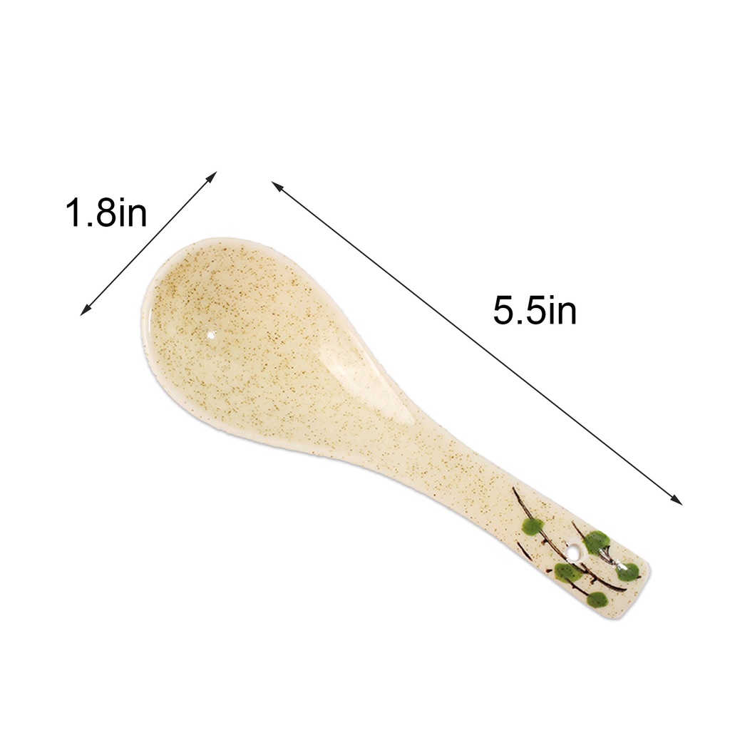 Muỗng Ăn Cơm Bằng Gốm Sứ Phong Cách Nhật Bản