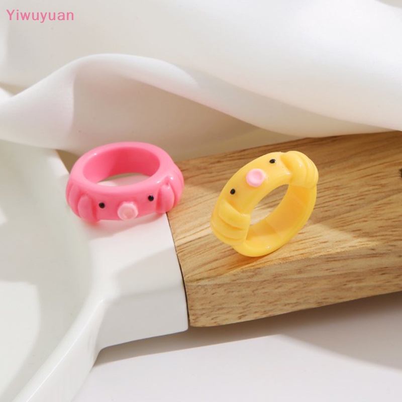 < Yiwuyuan > Nhẫn Hình Mặt Cười Hoạt Hình Vui Nhộn Đáng Yêu Làm Quà Tặng Tình Bạn Tuyệt Vời Cho Bạn Nữ