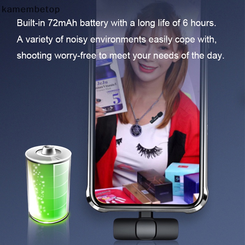 Micro Không Dây Mini Có Mic Loại C Dùng Để Ghi Âm / Phát Trực Tiếp Cho Điện Thoại