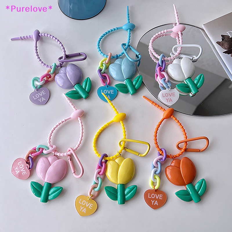 Móc Khóa Hình Hoa Tulip Nhiều Màu Dễ Thương Mới