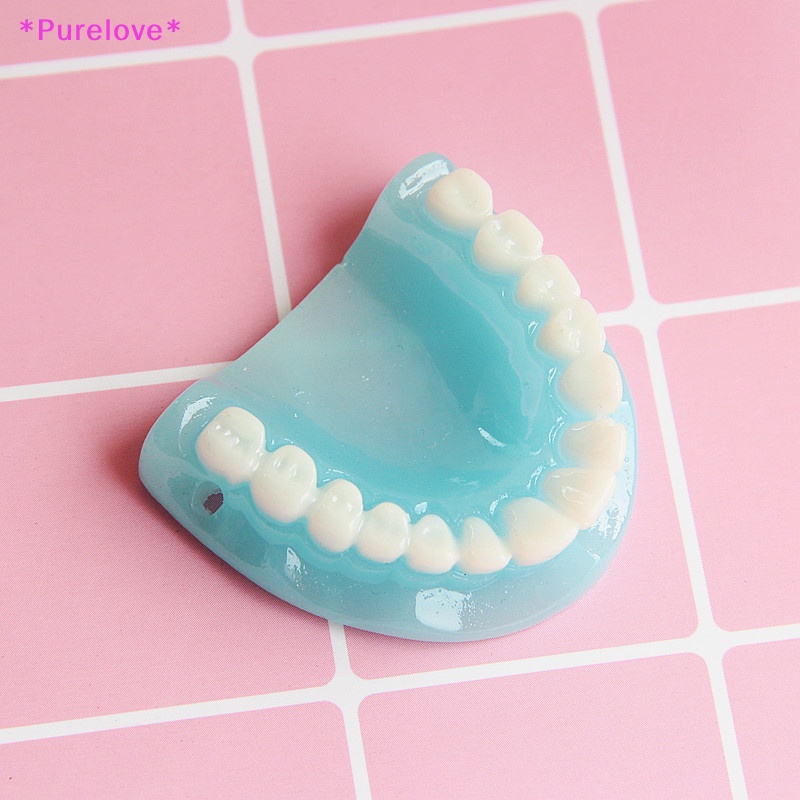 Mặt Vòng cổ Hình Hàm Răng Giả Bằng Nhựa Resin Thủ Công DIY Mới