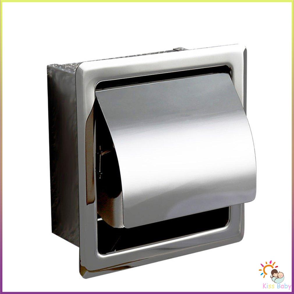 Phòng Tắm Bằng Thép Không Gỉ Vệ Sinh Cuộn Giấy Đựng Hộp Giấu Treo Tường Âm Nhúng Phụ Kiện