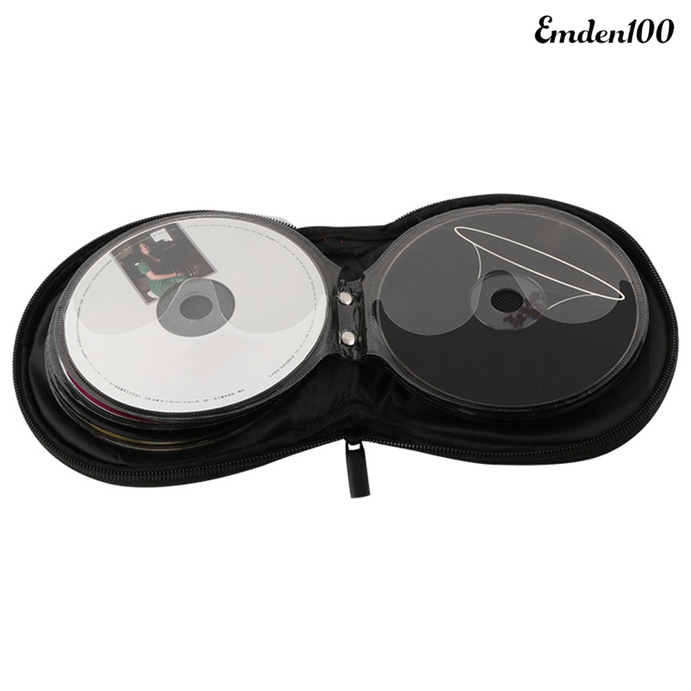 Túi Đựng Đĩa CD 20 Ngăn Hình Tròn Bằng Vải Oxford Màu Trơn