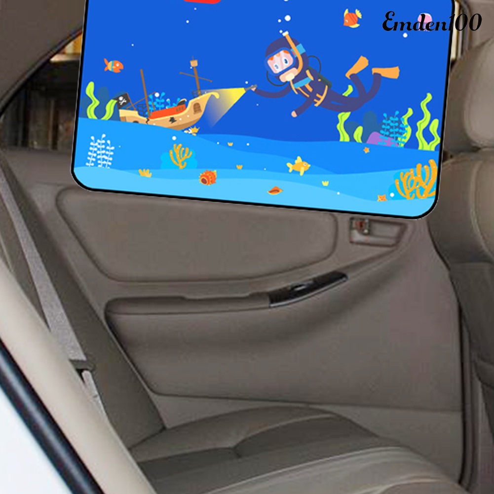 [EMDEN] Rèm Che Nắng Cho Cửa Sổ Phía Sau Xe Hơi In Họa Tiết Hoạt Hình Dễ Thương