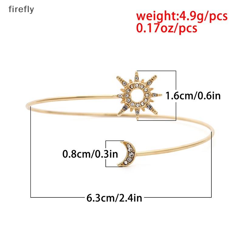 [firefly] Vòng Đeo Cánh Tay Trên Đính Đá Zircon Mặt Trăng Ngôi Sao Đơn Giản Hợp Thời Trang