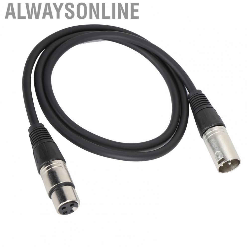 Alwaysonline Microphone Cable  Reduce Interference 3Pin XLR Male To Female Mixer Stable Performance 1m/2m/3m for Studio Recor Live