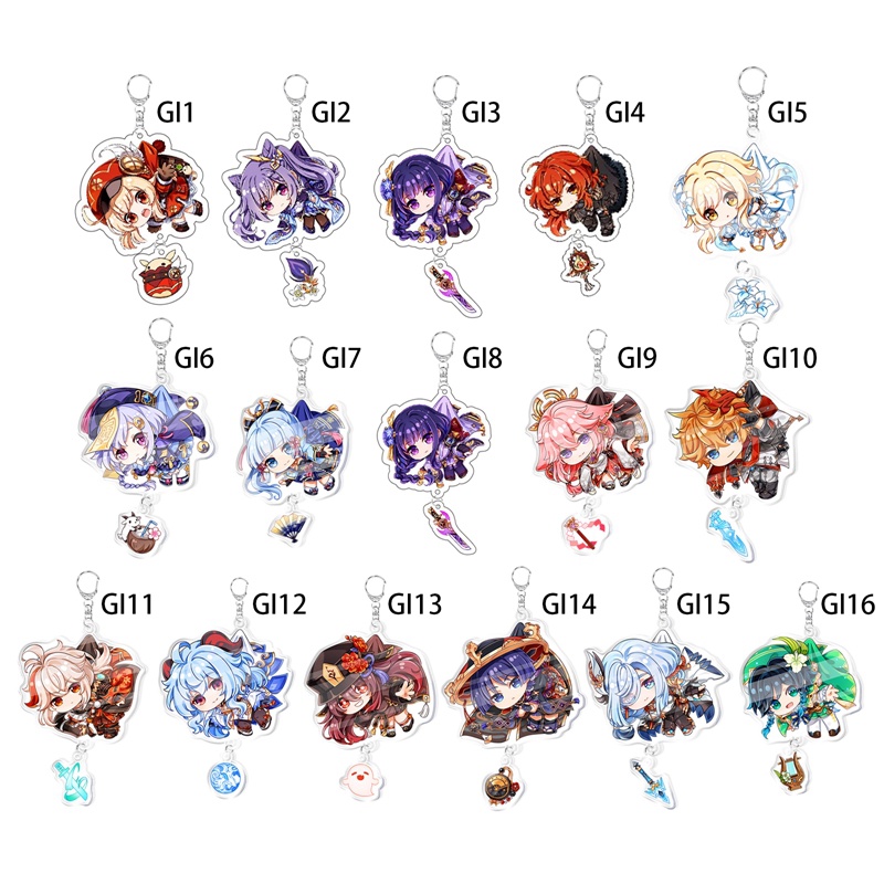 Móc Khóa Hình Nhân Vật Hoạt Hình Genshin Va Chạm Shogun Hutao Kaedehara Kazuha Xiao Yoimiya