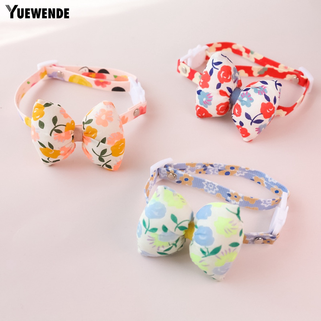 Nơ Đeo Cổ Thoáng Khí Họa Tiết Hoa Dễ Thương Cho Thú Cưng