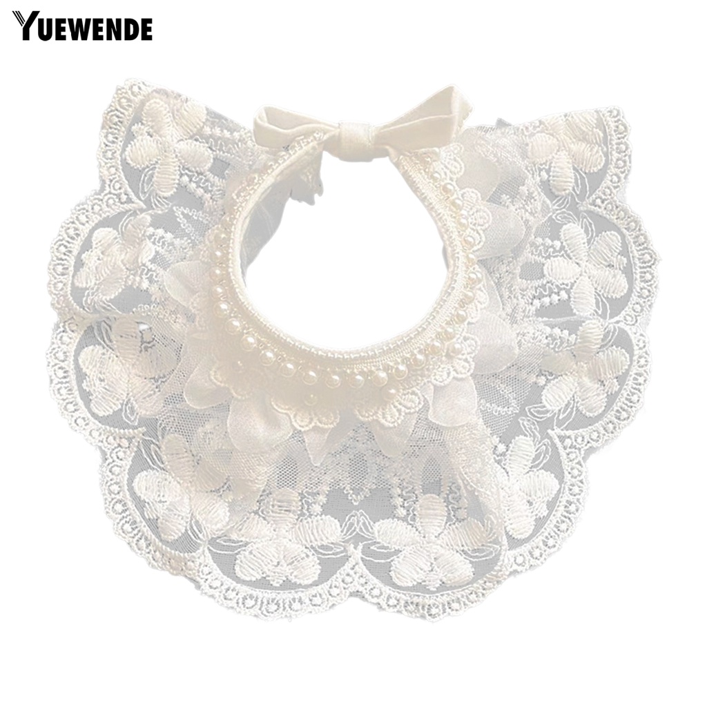 Yếm Đeo Cổ Thêu Hoa Đính Ngọc Trai Giả Xinh Xắn Cho Thú Cưng