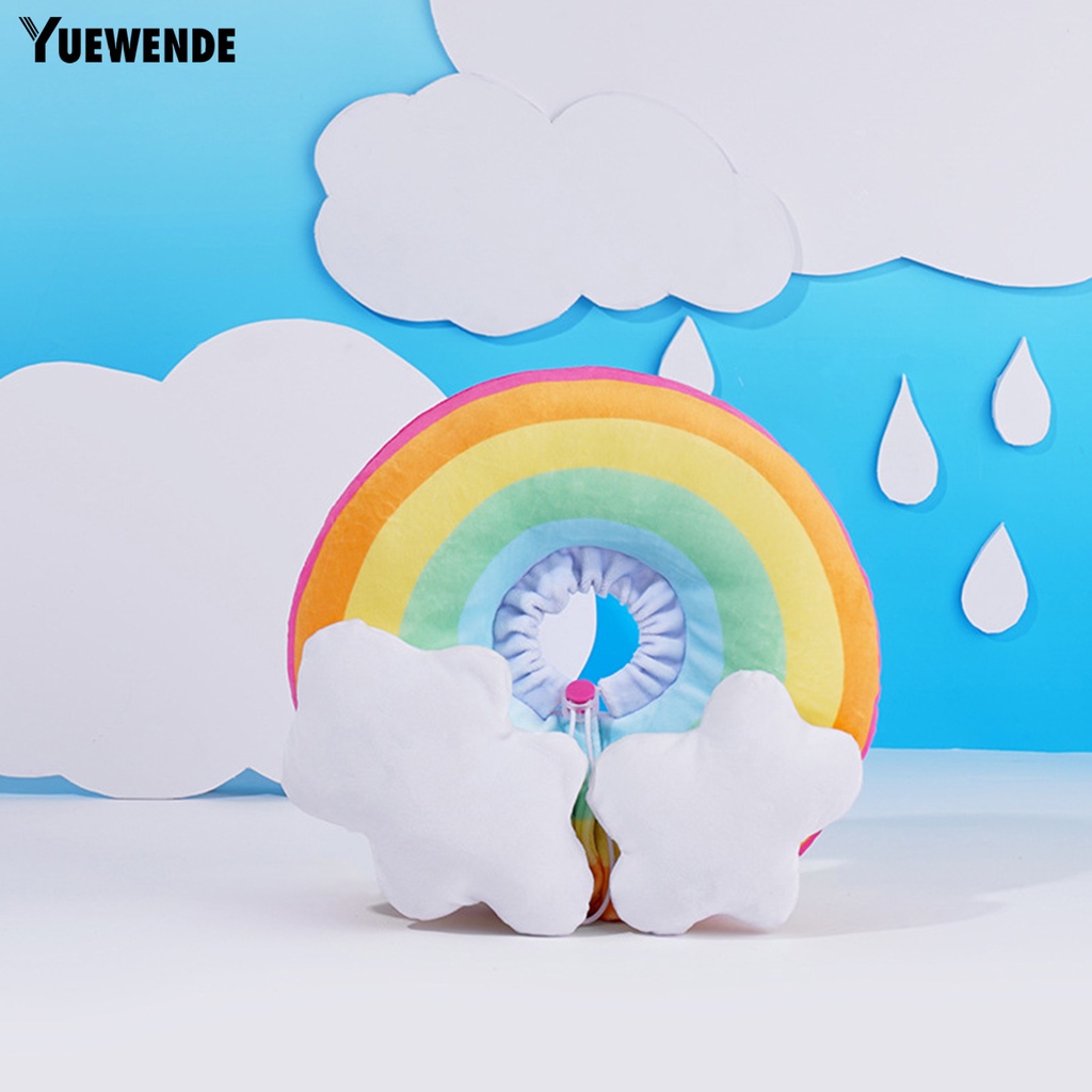 Vòng Cổ YQ.E Mềm Mại Dày Dặn Họa Tiết Cầu Vồng Chống Cắn Có Thể Điều Chỉnh Cho Cún Cưng