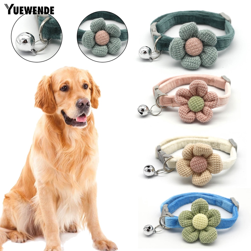 Yq.e Vòng Cổ Họa Tiết Hoa Hoạt Hình Nhẹ Nhàng Có Chuông Cho Thú Cưng