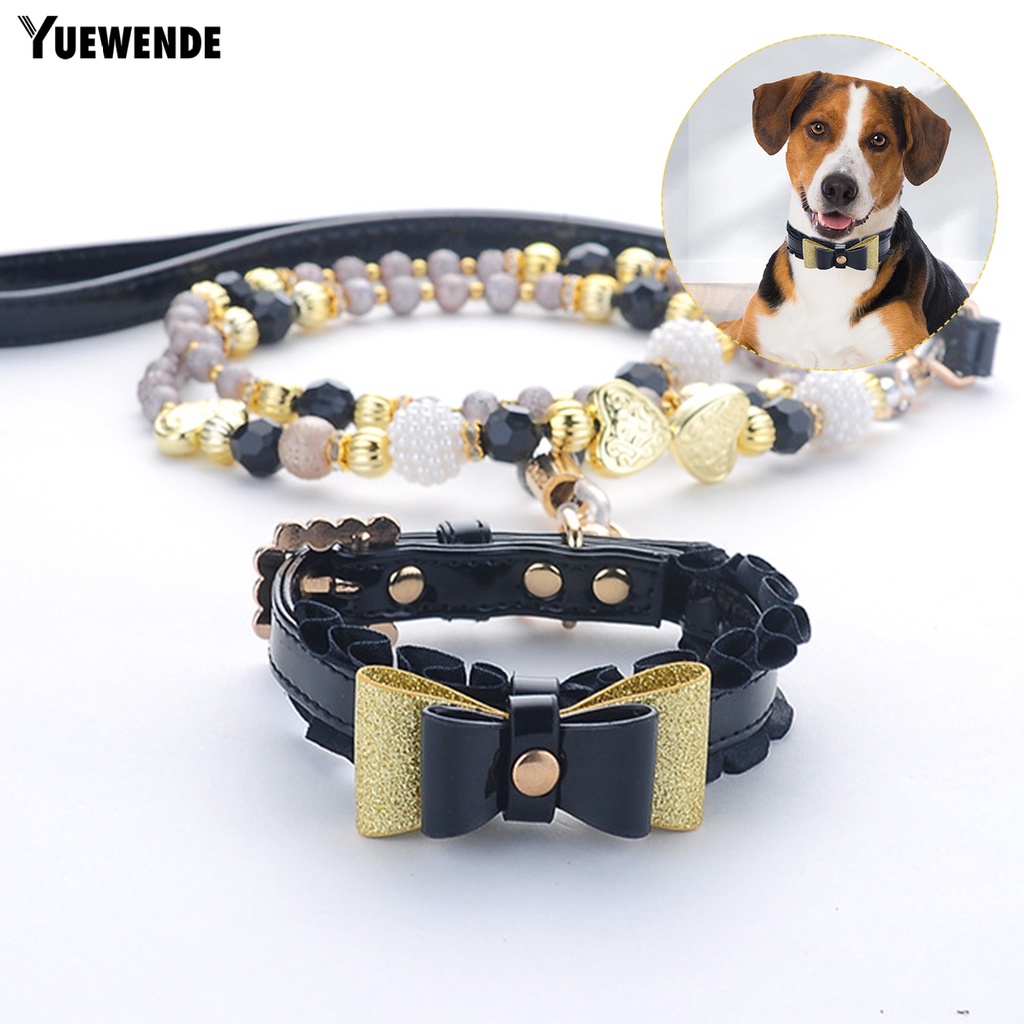 Vòng Cổ Giả Da Đính Nơ Cho Thú Cưng