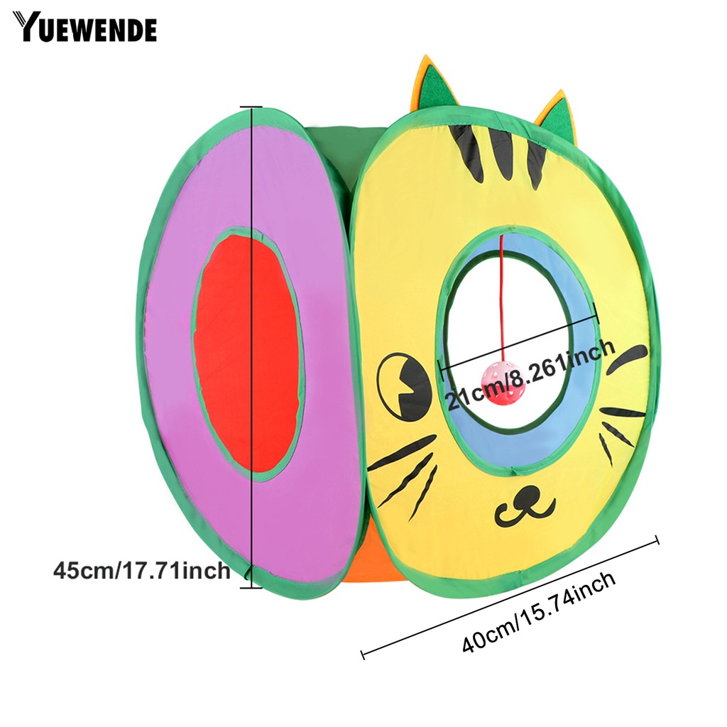Đường Hầm Đồ Chơi 2 Lỗ Hình Vuông Họa Tiết Hoạt Hình Giải Tỏa Căng Thẳng Cho Mèo Cưng