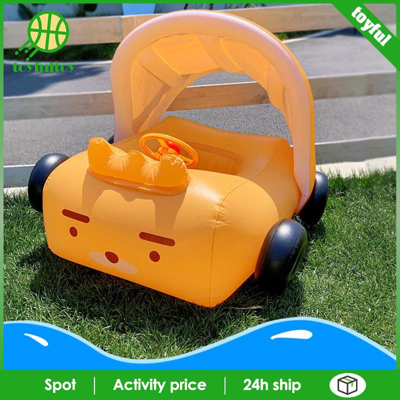 Phao Bơi Ngồi Có Mái Hiên Hình Xe Hơi Cho Bé 1-5 Tuổi