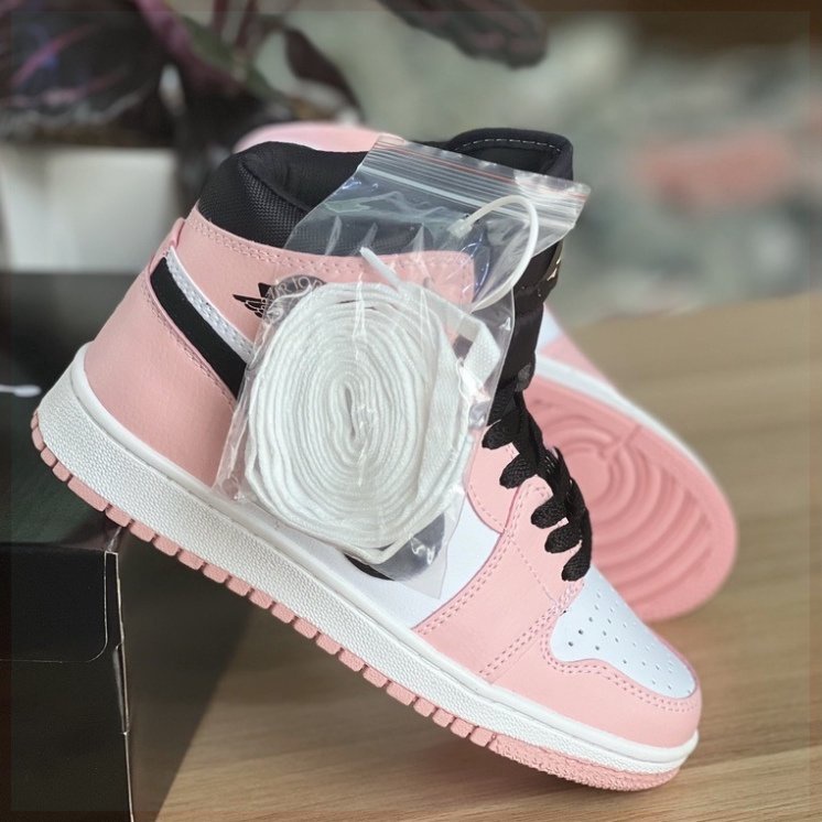 Giày Thể Thao Jordan Hồng Cổ Cao , Giày JD1 Jordan Nữ Màu Hồng Cao Cổ Full Phụ Kiện F11