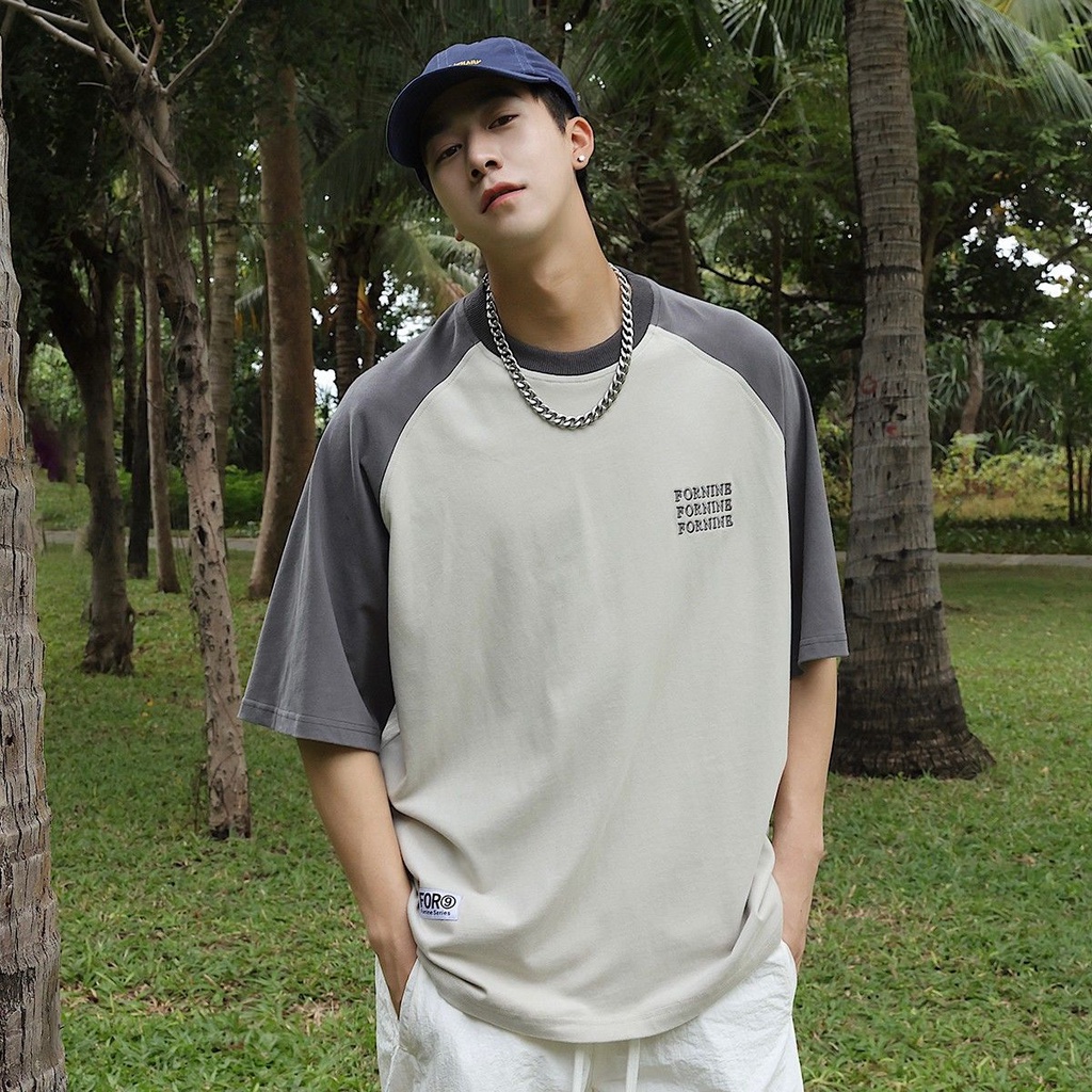 Áo Thun Cotton Tay Lửng Dáng Rộng Thêu Họa Tiết Thời Trang Mùa Hè 230g Phong Cách Mới Cho Nam