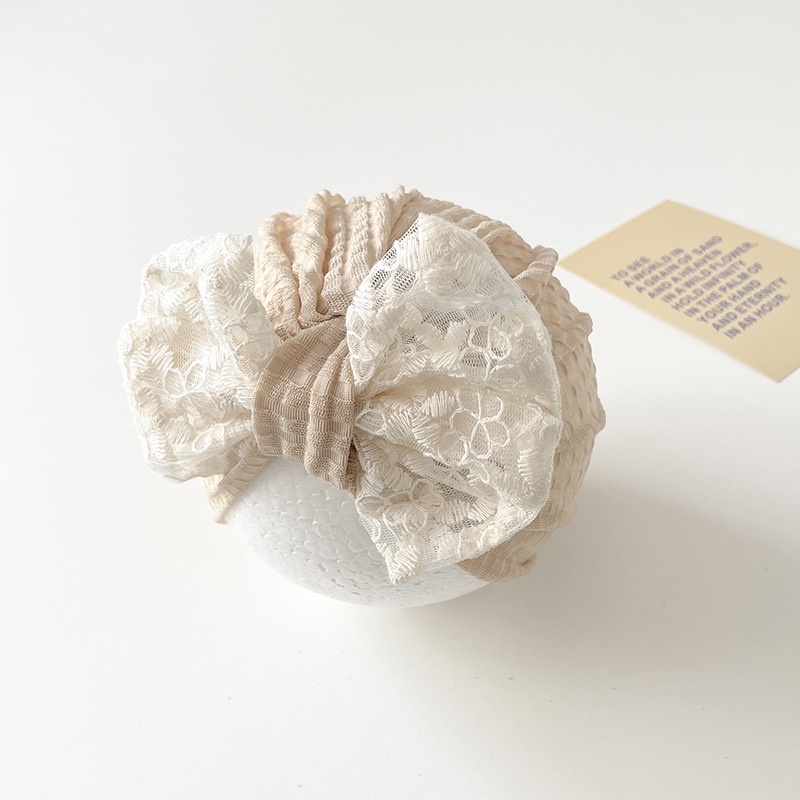 Mũ Trùm Đầu Mùa Hè Bằng Cotton Mềm Thoáng Khí Màu Trơn Thắt Nơ Ren Hoa Dễ Thương Cho Bé Gái Sơ Sinh