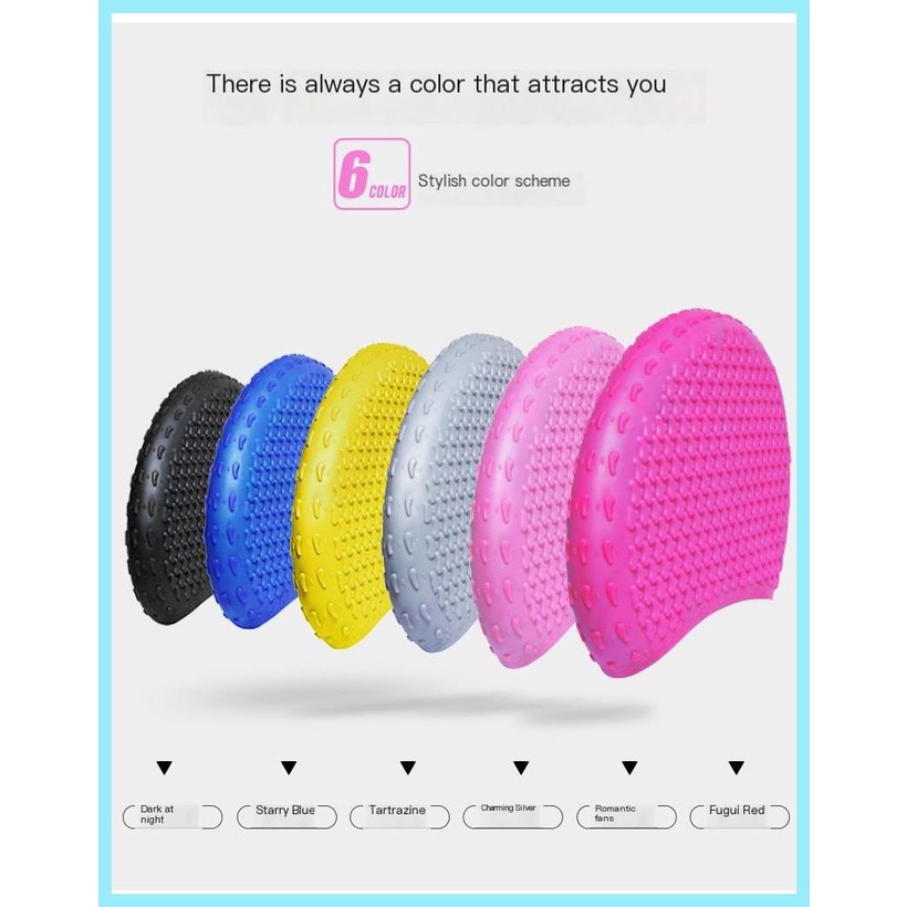 Mũ Bơi Bằng silicone Chống Thấm Nước Bảo Vệ Tai Thoải Mái Cho Nữ