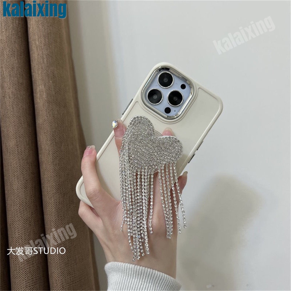 Ốp Điện Thoại Silicone Mạ Điện Có Đế Đỡ Hình Trái Tim Cho iPhone 14 Pro Max 13 Pro 12 11Pro X XR Xs Max 7 / 8Plus