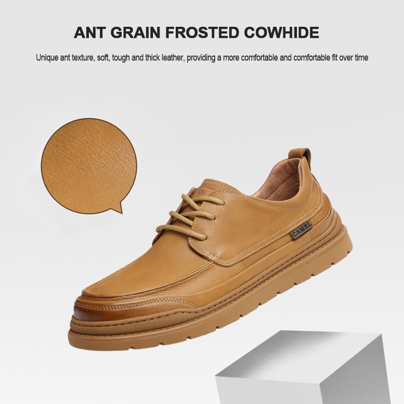 AMERICAN CAMEL Giày Da Nhám Phong Cách Retro Thời Trang Cho Nam