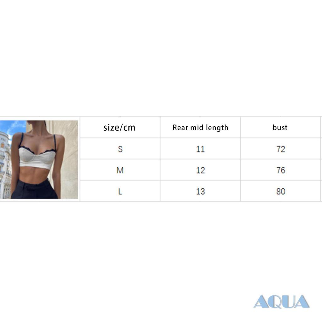 Áo Croptop Hai Dây Phối Ren Màu Sắc Tương Phản Thời Trang Cho Nữ