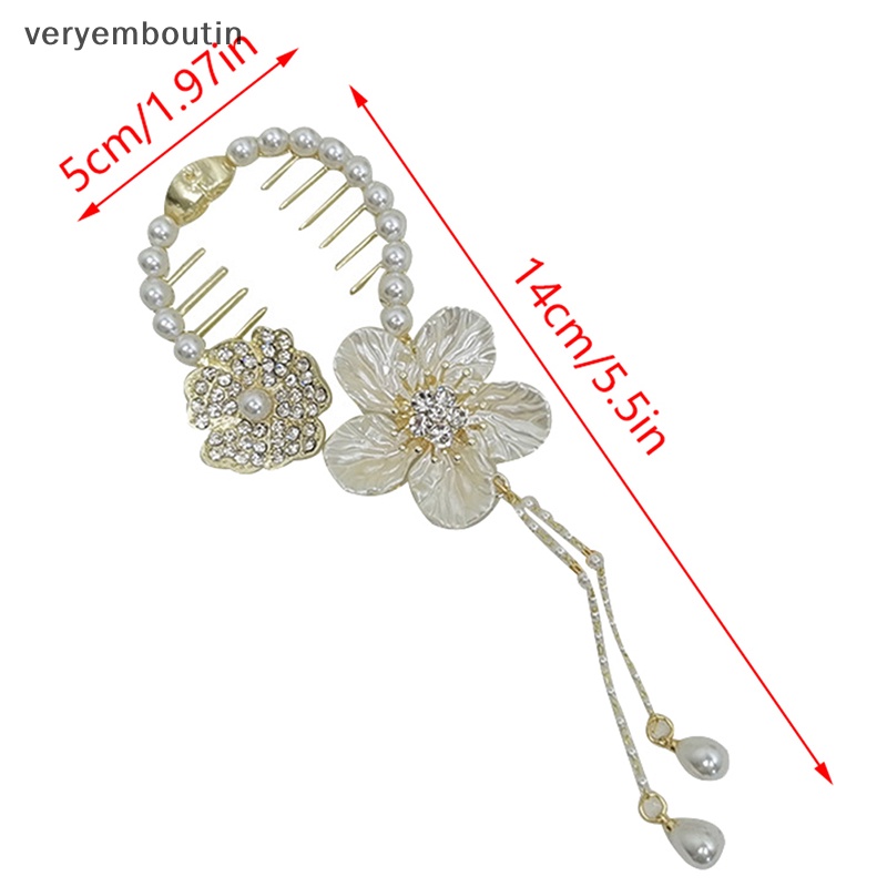 Kẹp Tóc Đính Hoa Trà Và Ngọc Trai Thời Trang Cho Nữ