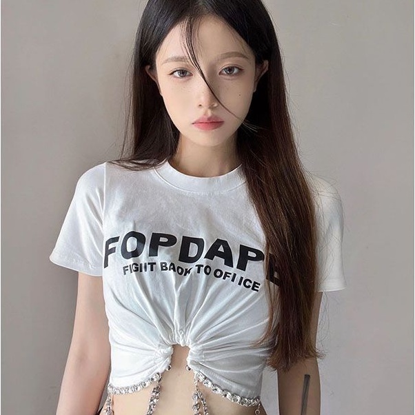 Áo Thun Tay Ngắn Màu Trắng Thời Trang Mùa Hè Cho Nữ