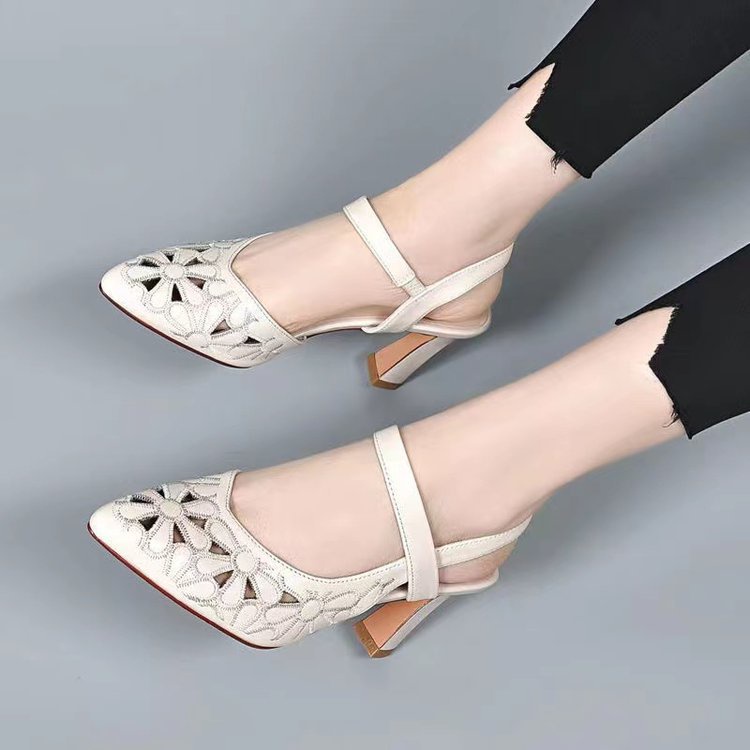 Hàng Có Sẵn Giày Cao Gót Sandal Kasut Tinggi Khoét Lỗ Thời Trang Cho Nữ
