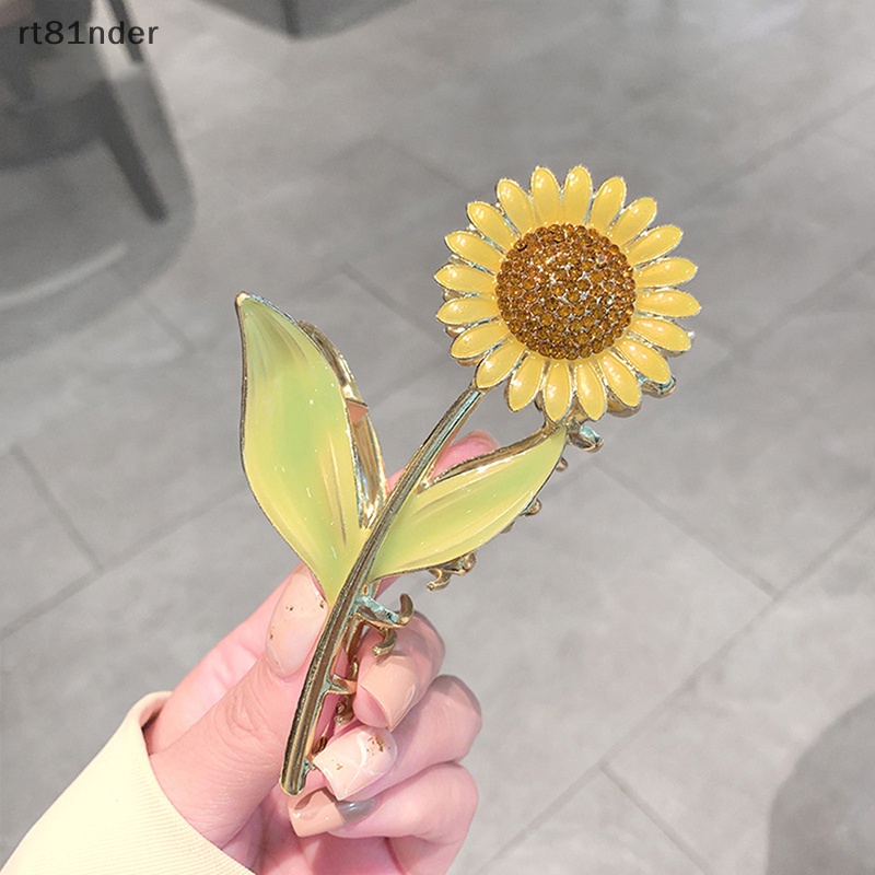 Kẹp Tóc Hoa Hướng Dương Đính Ngọc Trai Thời Trang Cho Nữ