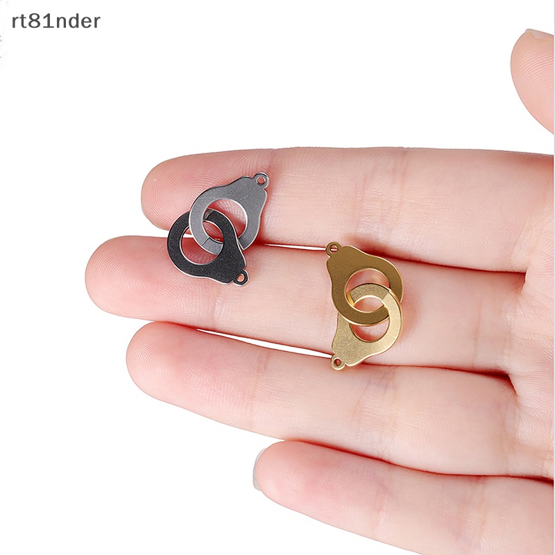 Rt Set 5 Mặt Vòng cổ Hình Còng Tay Bằng Thép Không Gỉ DIY Sáng Tạo Dễ Phối Đồ