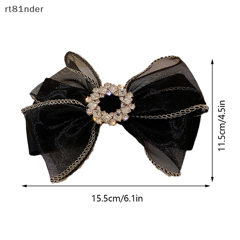 Rt Kẹp Tóc Nơ Đính Đá Organza Thời Trang Cá Tính