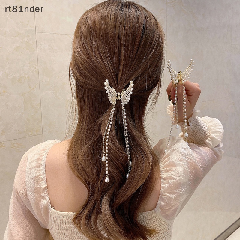 Kẹp Tóc Hình Bướm Đính Ngọc Trai Thời Trang Cho Nữ