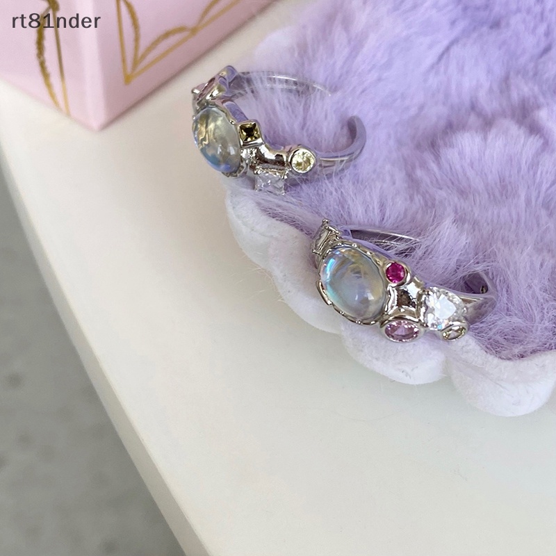 Rt Nhẫn Hở Đính Đá Zircon Hồng Kim Cương Nhân Tạo Thời Trang Cổ Điển Có Thể Điều Chỉnh Làm Quà Tặng Sinh Nhật n