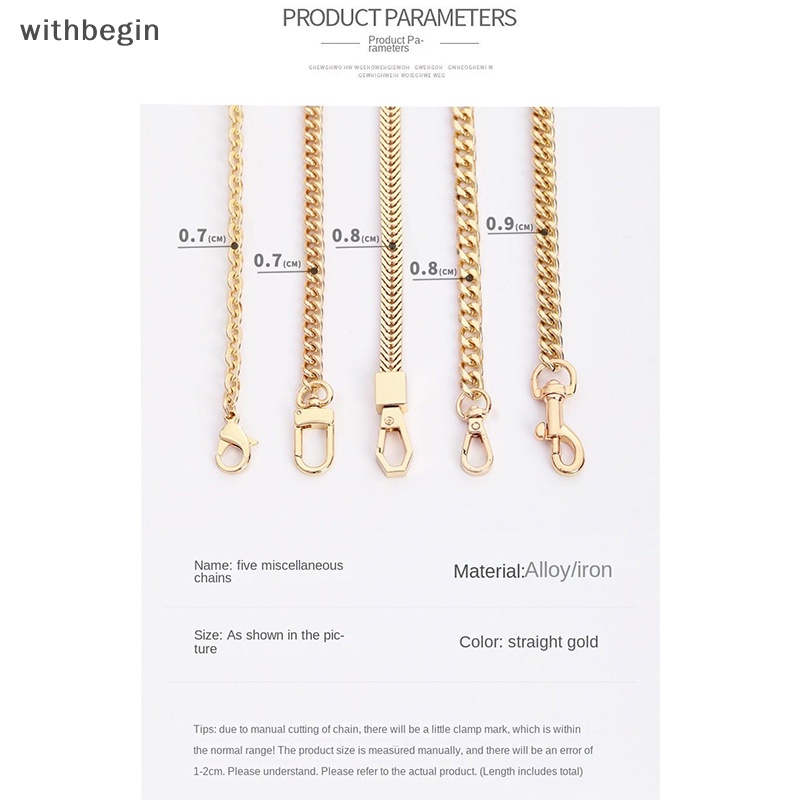 Dây Đeo Túi Xách Dạng Xích Mở Rộng Màu Vàng Kim