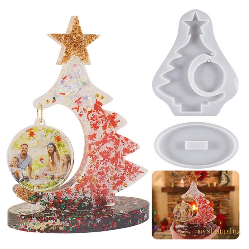 Khuôn Silicone Làm Khung Ảnh Hình Cây Thông Noel DIY Trang Trí Nhà Cửa