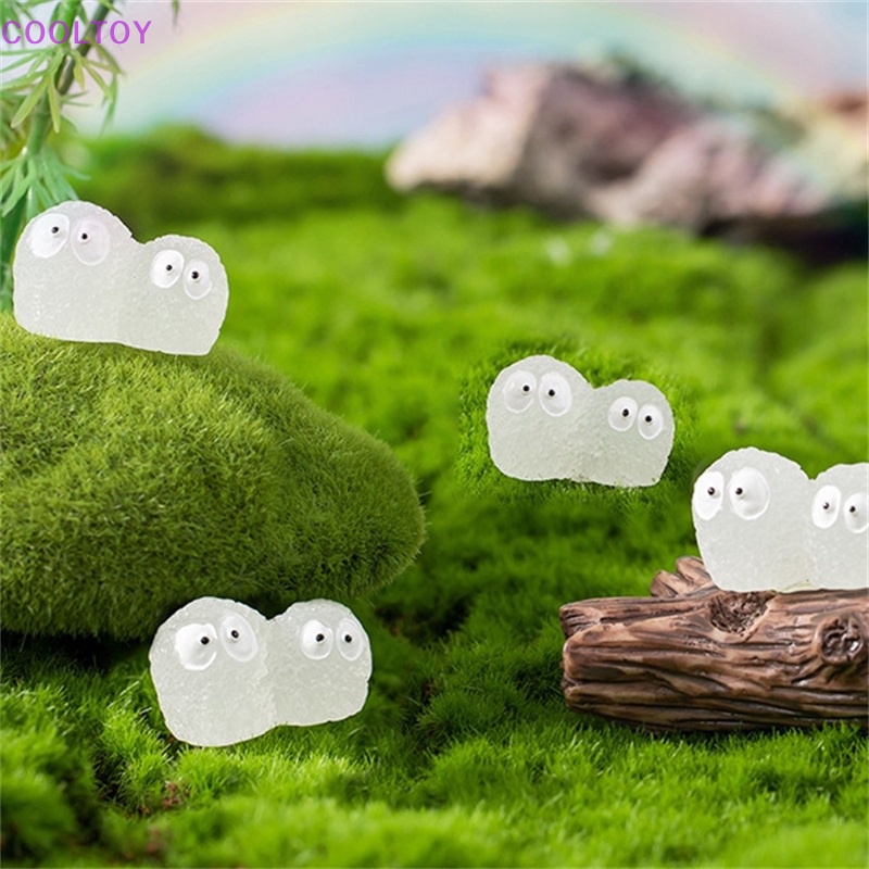 Bộ 2 Đồ trang trí Búp Bê Hoạt Hình Mini Màu Đen Phát Sáng Dùng Trang Trí Tiểu Cảnh