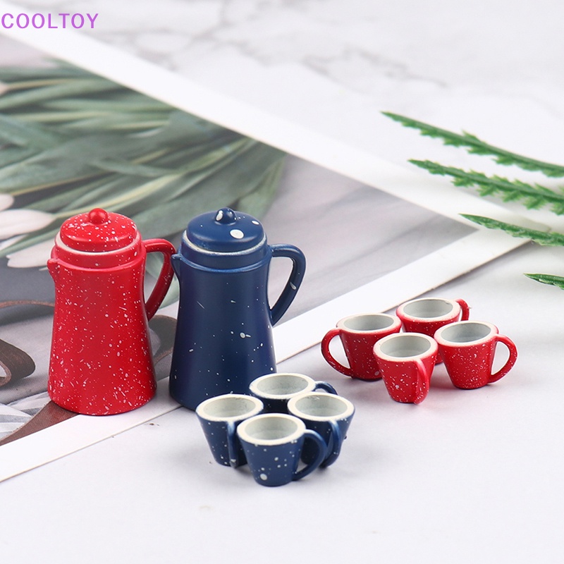 Set 5 Ấm Nước Mini Tỉ Lệ 1: 12 Dùng Để Trang Trí Nhà Búp Bê