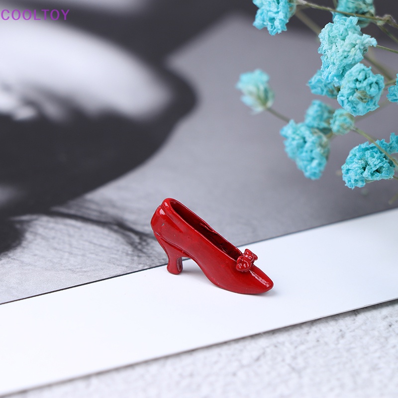 1 Đôi Giày Cao Gót Đỏ Cho Búp Bê 1: 12