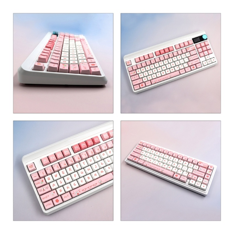 Phím Bấm 141 Phím Dày Dặn Họa Tiết Gấu Hồng Dễ Thương 141