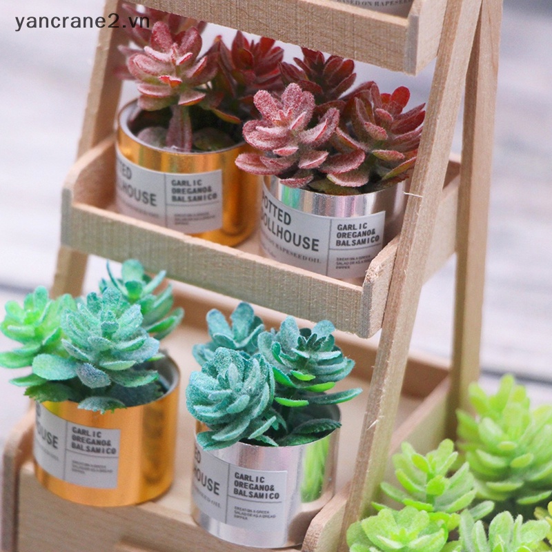 1 Mô Hình Chậu Cây Xanh Trang Trí Nhà Búp Bê 1: 12