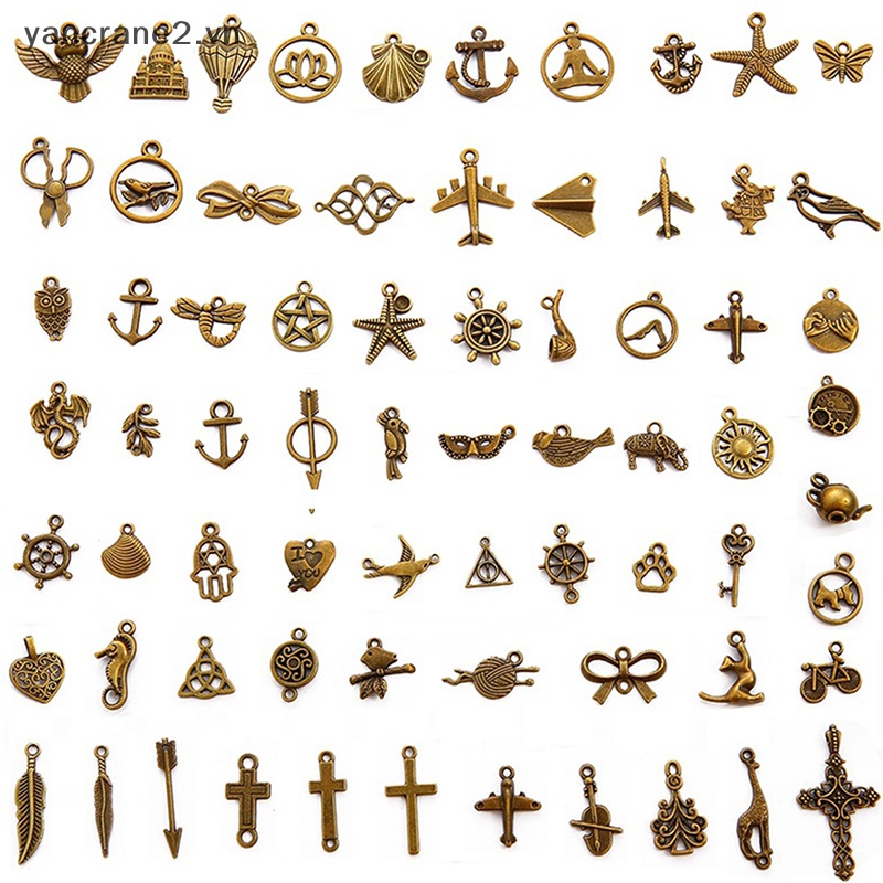 Set 10 Mặt Vòng cổ / Vòng Tay / Trang Sức Bằng Kim Loại Hỗn Hợp DIY yancrane2.vn