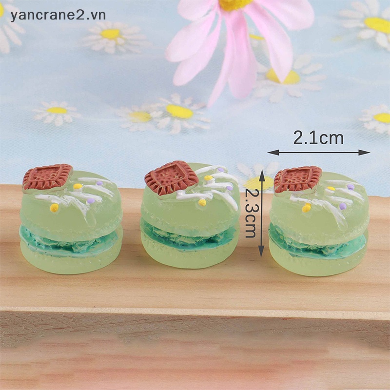 Bộ 2 Phụ Kiện Trang Trí Điện Thoại Kiểu Bánh Macaron 3D Phát Sáng DIY