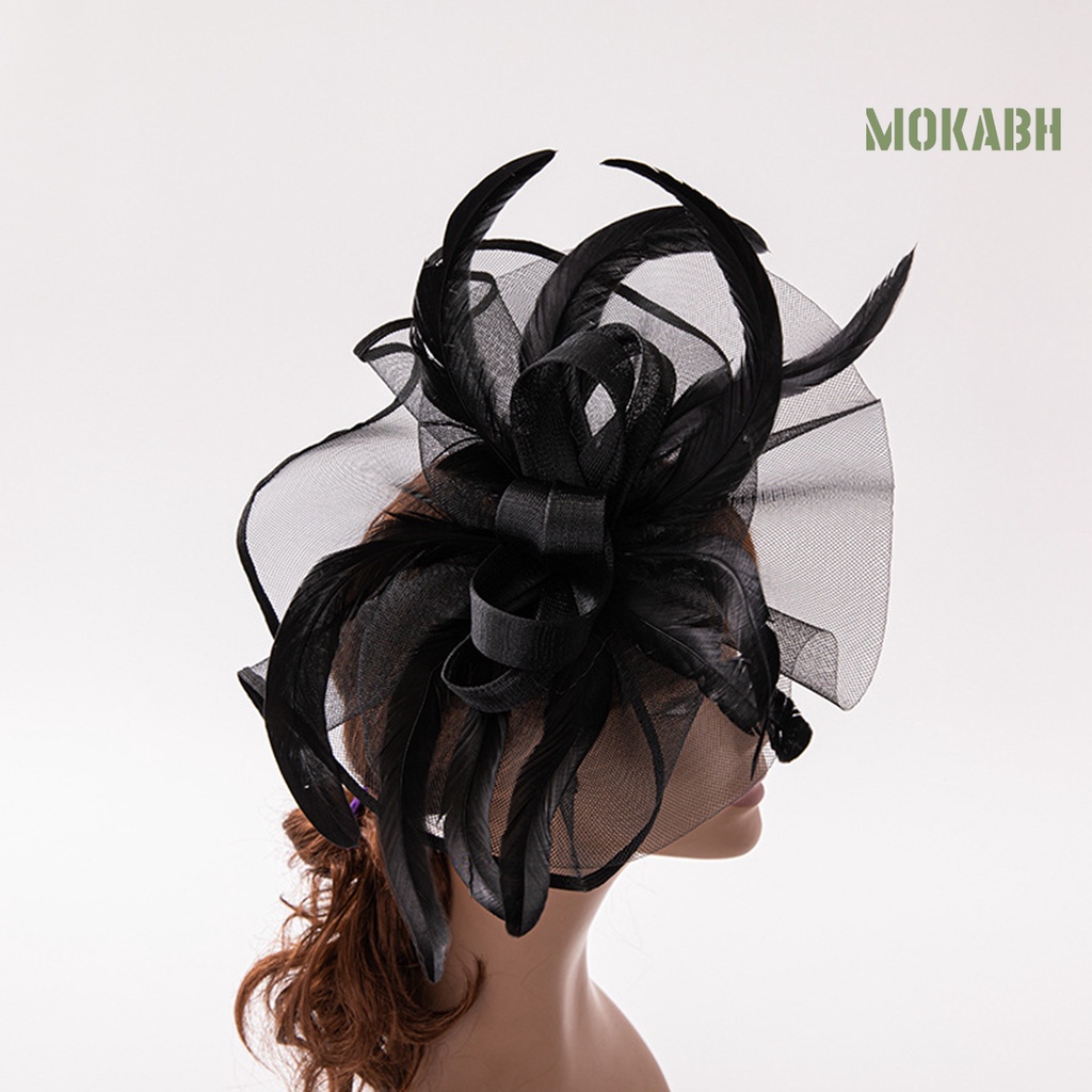 Mũ Lưới Thắt Nơ Trang Trí Tóc Màu Trơn Thanh Lịch