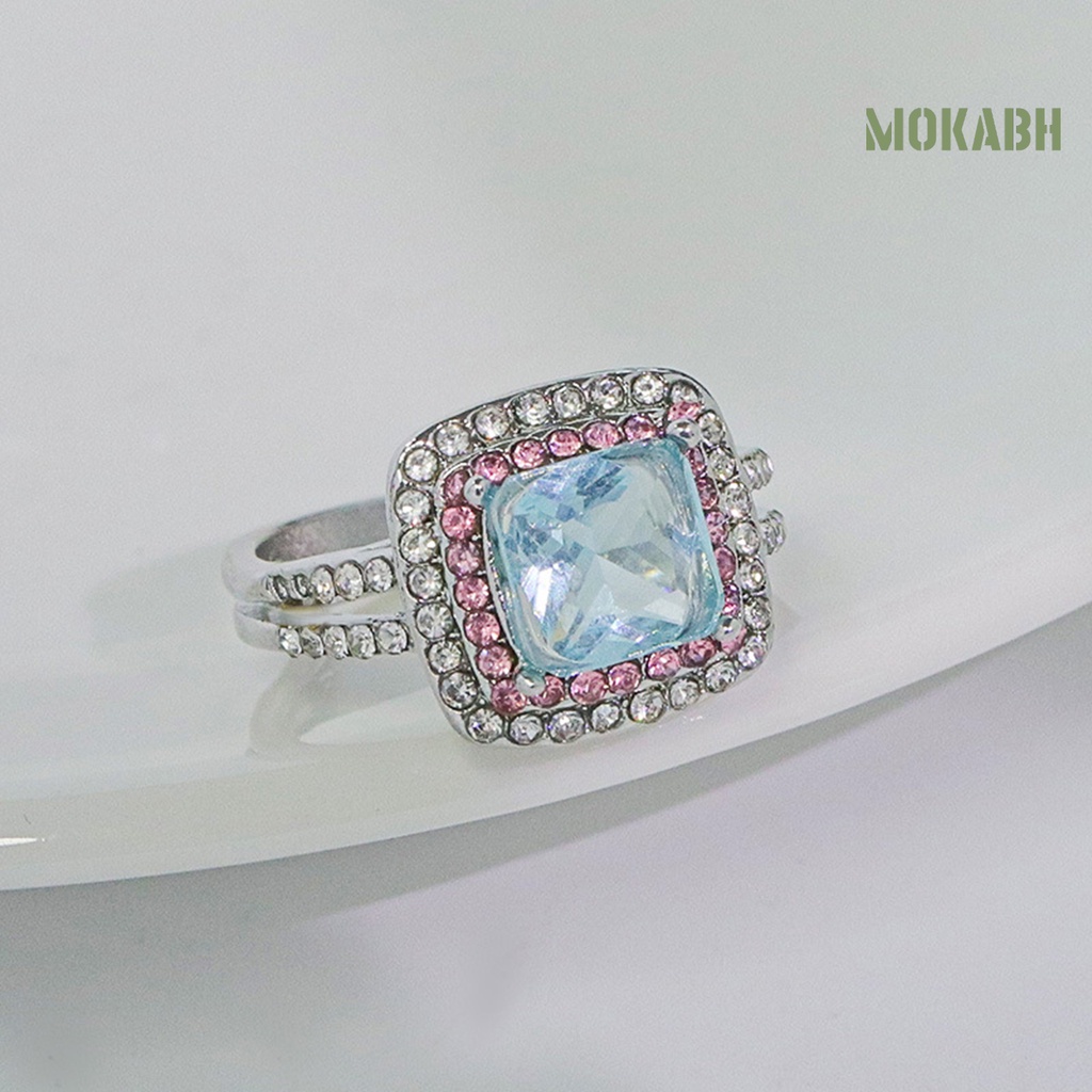 Nhẫn Cưới Mặt Vuông Đính Đá Zircon Lấp Lánh Dành Cho Nữ