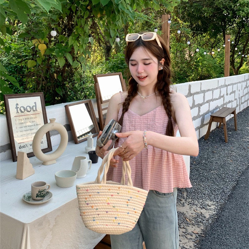 Áo Hai Dây Thiết Kế Quyến Rũ Dễ Phối Đồ Thời Trang Mùa Hè Cho Nữ