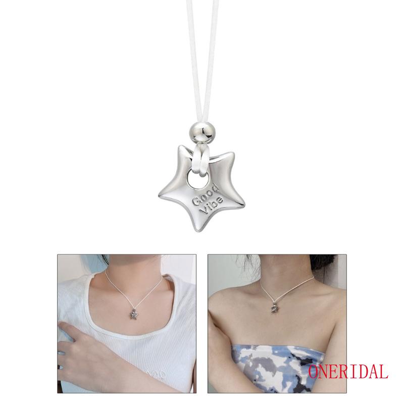 Vòng cổ Dáng Dài Mặt Hình Ngôi Sao Năm Cánh Đơn Giản Xinh Xắn