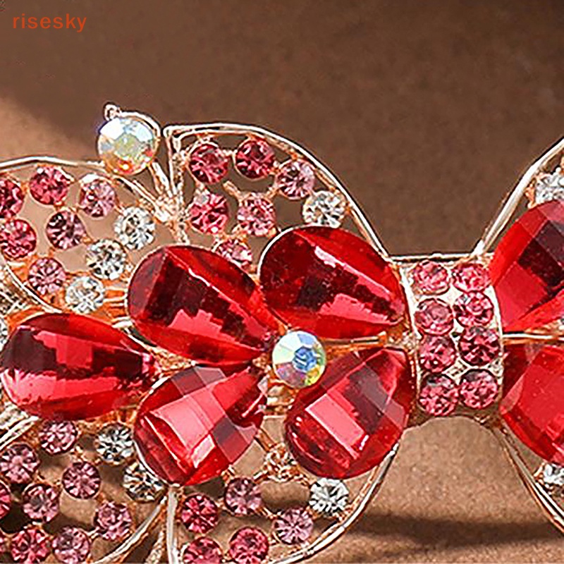 Kẹp Tóc Đính Đá Zircon Lấp Lánh Phong Cách Vintage Thời Trang